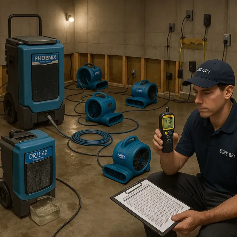 Structural Drying and Dehumidification process in West Conshohocken, PA